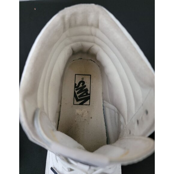 Vans Sk8-Hi Top Reissue Croc Embossed White Leather Sneakers Sz 8.5M / 10W - Picture 10 of 11